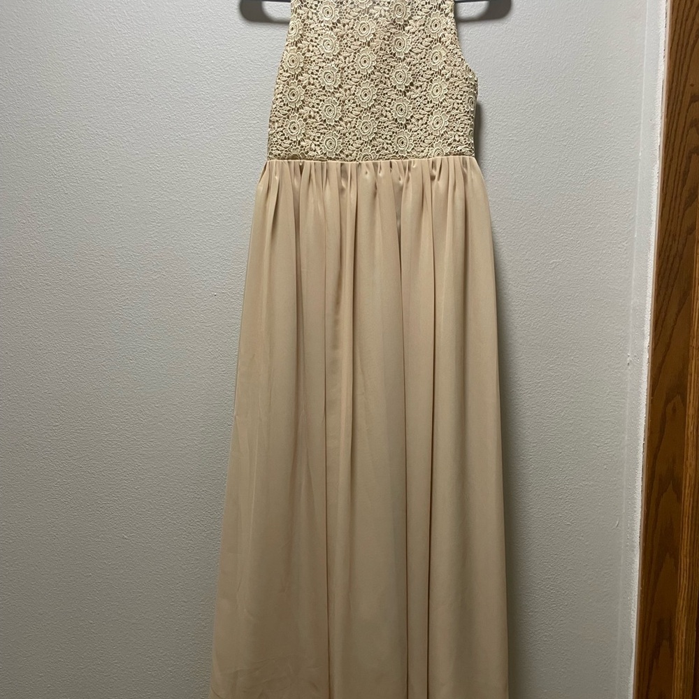 Elegant Cream Lace Kids Dress